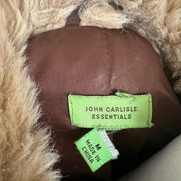 John Carlisle Belted Vintage 70s style Coat 100% Leather Suede Sherpa M Y2K - Picture 12 of 14
